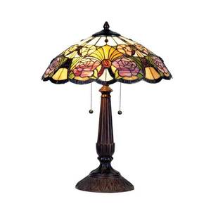 Clayre&Eef Kvetinová stolná lampa Rose, v štýle Tiffany vyobraziť