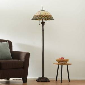 Clayre&Eef Frieda – stojaca lampa s tienidlom Tiffany vyobraziť