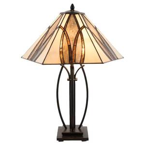 Clayre&Eef Stolná lampa 5913 s hnedým skleneným tienidlom vyobraziť
