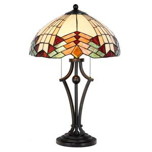 Clayre&Eef Stolná lampa 5961 Tiffany vzhľad s farebným sklom vyobraziť