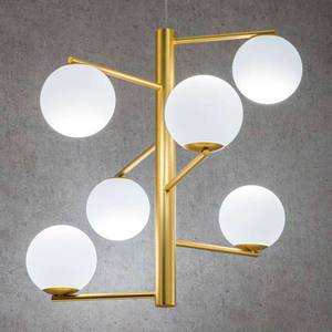 Marchetti Závesné svietidlo Tin Tin šesť svetiel satinované zlaté vyobraziť