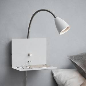 Markslöjd Nástenná lampa Logi s úložnou plochou, biela vyobraziť