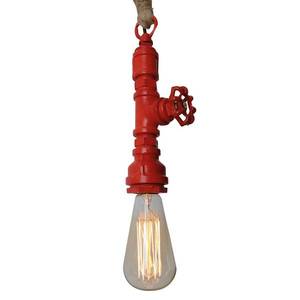 Näve Závesná lampa Vintage s konopným lanom červená vyobraziť