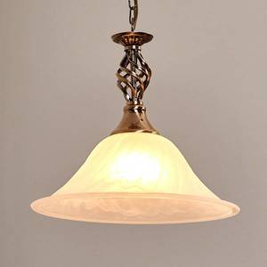 Searchlight Závesná lampa Cameroon, 1pl starožitná mosadz vyobraziť