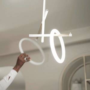 Marchetti Stropné svietidlo Ulaop LED, dva krúžky, biele vyobraziť