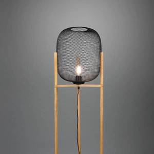 Reality Leuchten Stojaca lampa Calimero, trojnohý drevený podstavec vyobraziť