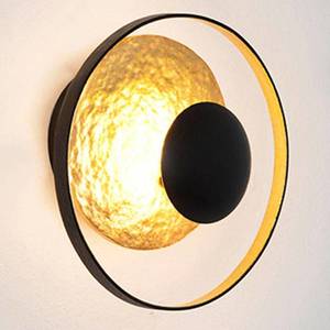 Holländer Nástenné svietidlo Satellite, Ø 19 cm čierno-zlatá vyobraziť