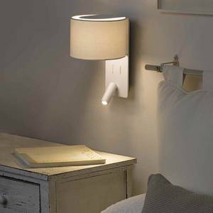 FARO BARCELONA Nástenné svetlo Fold s LED lampu na čítanie, biela vyobraziť