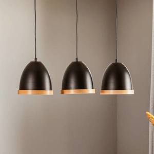 Eko-Light Závesná lampa Studio drevený dekór 3-pl čierna vyobraziť