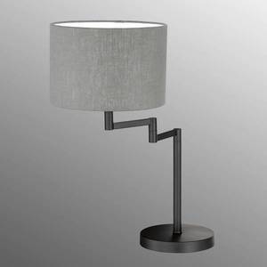 FISCHER & HONSEL Stolná lampa Rota so sivým ľanovým tienidlom vyobraziť