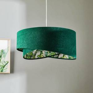Maco Design Závesná lampa Vivien, zelená s celoplošnou kvetinovou potlačou vyobraziť