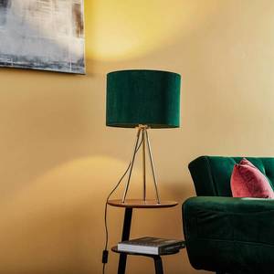 Domiluce Stolová lampa Monaco trojnožka zlatá, zelený zamat vyobraziť