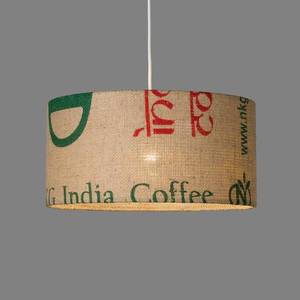 lumbono Závesná lampa N°25 Perlbohne, jutové kávové vrece vyobraziť
