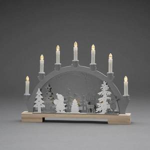 Konstsmide Christmas Svetelný LED oblúk Turista v lese so zvermi, drevo vyobraziť
