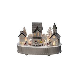 Konstsmide Christmas Visutý LED oblúk Dom a kostol, napájané batériou vyobraziť