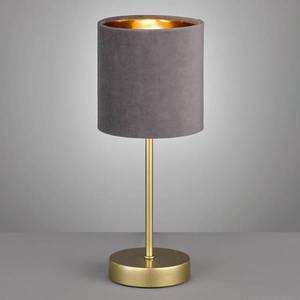FISCHER & HONSEL Stolná lampa Aura, zlatá, tienidlo sivá/zlatá vyobraziť