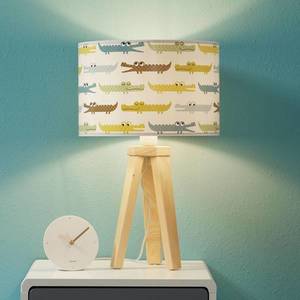 Maco Design Farebná stolová lampa do detskej izby krokodíl s drevom vyobraziť