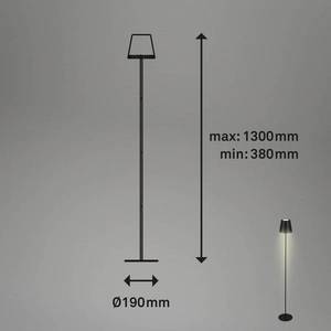 Briloner Nabíjateľná stojacia lampa Kiki LED, 2 700 K, čierna vyobraziť