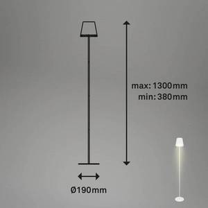 Briloner Nabíjateľná stojacia lampa Kiki LED, 2 700 K, biela vyobraziť