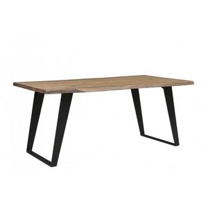 Jedálenský stôl a lavice hnedá / čierna Dekorhome vyobraziť