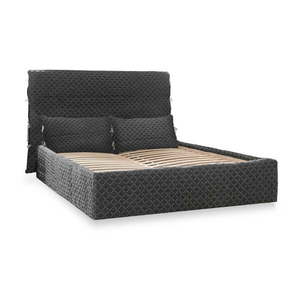 Čierna čalúnená dvojlôžková posteľ s úložným priestorom s roštom 140x200 cm Sleepy Luna – Miuform vyobraziť