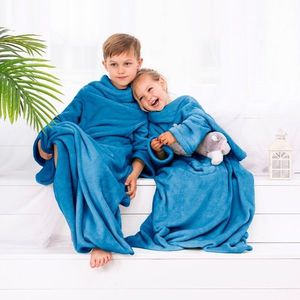 Detská deka s rukávmi DecoKing Lazy tmavomodrá vyobraziť