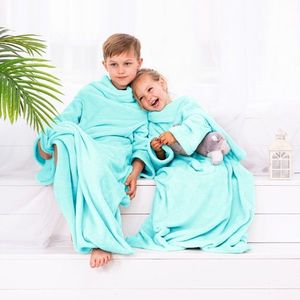 Detská deka s rukávmi DecoKing Lazy tyrkysová vyobraziť