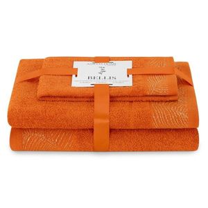 Sada 3 ks ručníků BELLIS klasický styl oranžová vyobraziť