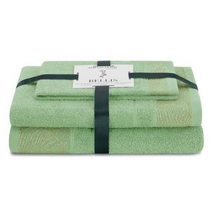 Sada 3 ks ručníků BELLIS klasický styl světle zelená vyobraziť
