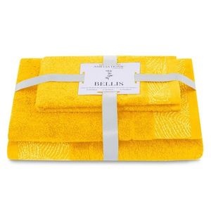 Sada 3 ks ručníků BELLIS klasický styl žlutá vyobraziť