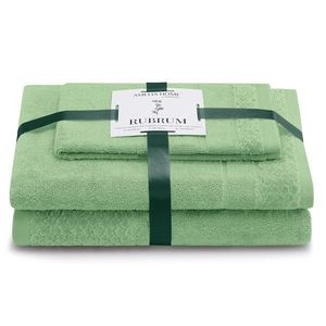 Sada 3 ks ručníků RUBRUM klasický styl světle zelená vyobraziť