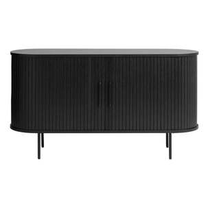 Čierna nízka komoda v dekore duba 140x76 cm Nola – Unique Furniture vyobraziť