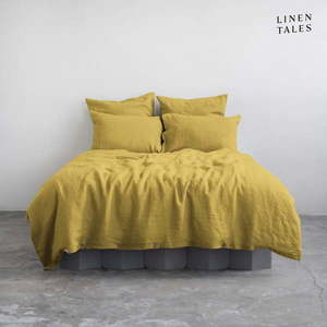 Žlté ľanové obliečky na jednolôžko 135x200 cm - Linen Tales vyobraziť