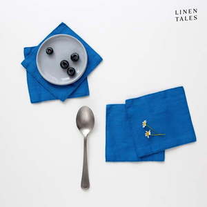Modré látkové obrúsky v súprave 4 ks - Linen Tales vyobraziť