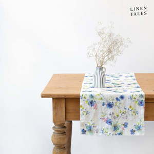 Ľanový behúň na stôl 40x200 cm White Flowers – Linen Tales vyobraziť