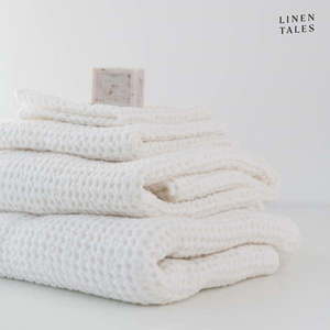 Biele uteráky a osušky v súprave 3 ks Honeycomb - Linen Tales vyobraziť