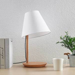 Lucande Lucande Jinda stolná lampa, drevo, textil biely vyobraziť