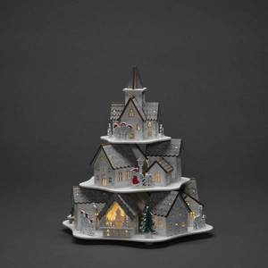 Konstsmide Christmas LED svietidlo Drevená silueta domov, biela vyobraziť