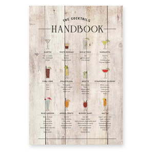 Drevená ceduľa 40x60 cm Cocktails Handbook – Really Nice Things vyobraziť