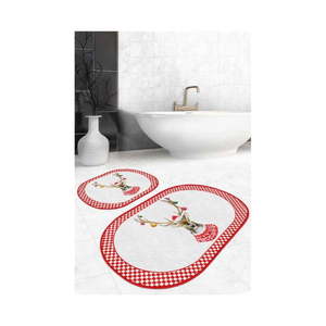 Červené/biele kúpeľňové predložky v súprave 2 ks 60x100 cm – Mila Home vyobraziť