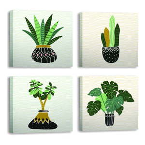 Obrazy v súprave 4 ks 30x30 cm Plants - Wallity vyobraziť