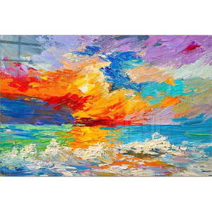 Sklenený obraz 100x70 cm Abstract Sunset - Wallity vyobraziť
