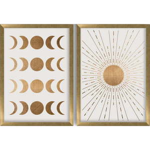 Plagát v ráme 38x53 cm Moon & Sun – Wallity vyobraziť