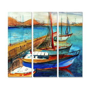 Obrazy v súprave 3 ks 20x50 cm Sailing – Wallity vyobraziť
