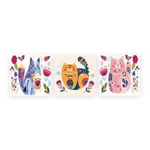 Detské obrázky v súprave 3 ks 30x30 cm Cats – Wallity vyobraziť