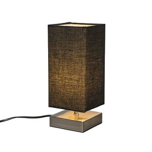 Moderná stolná lampa čierna s oceľou - Milo vyobraziť
