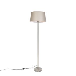 Moderná stojaca lampa oceľová s tupým odtieňom 45 cm - Simplo vyobraziť