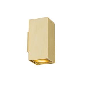 Dizajnové nástenné svietidlo zlaté hranaté 2-svetlo - Sab Honey vyobraziť