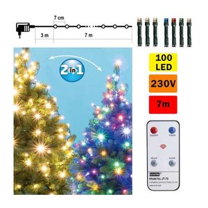 LED Vianočná vonkajšia reťaz 100xLED 10m IP44 teplá biela/multicolor + DO vyobraziť