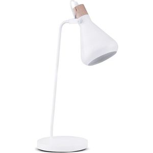 Bílá stolní lampa se stínidlem vyobraziť